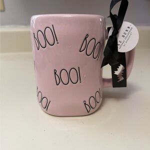 Rae Dunn Pink 'BOO!' Halloween Mug